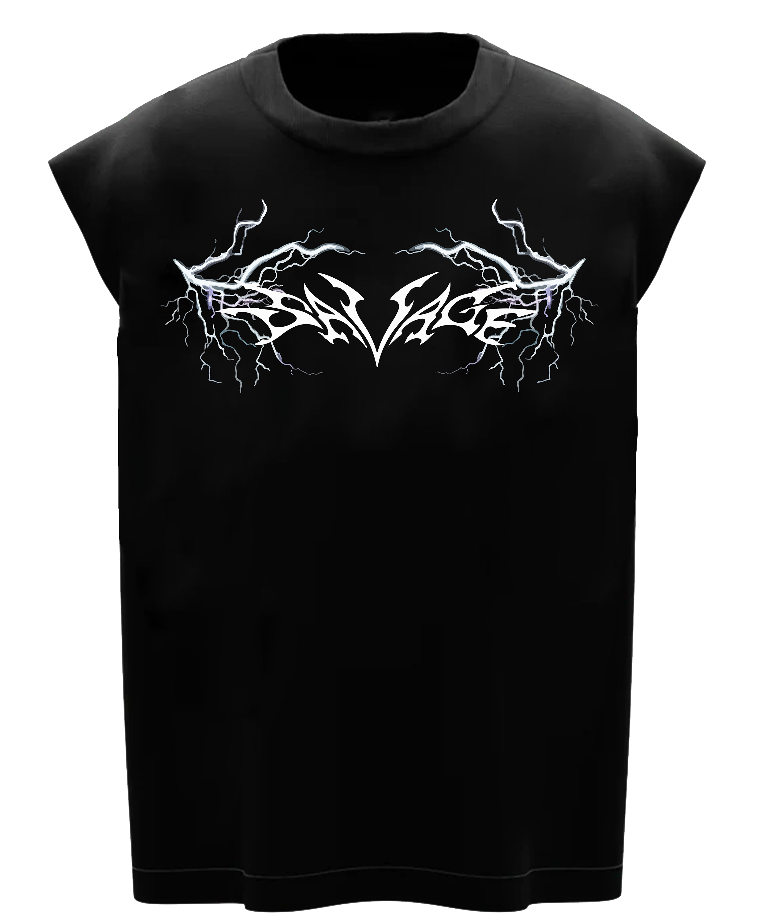 Savage Lightning Boxy Gym Vest - Oversized Sleeveless Workout Tee