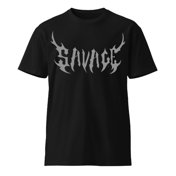 SAVAGE Metal Logo Graphic T-Shirt – Black Unisex Streetwear Tee