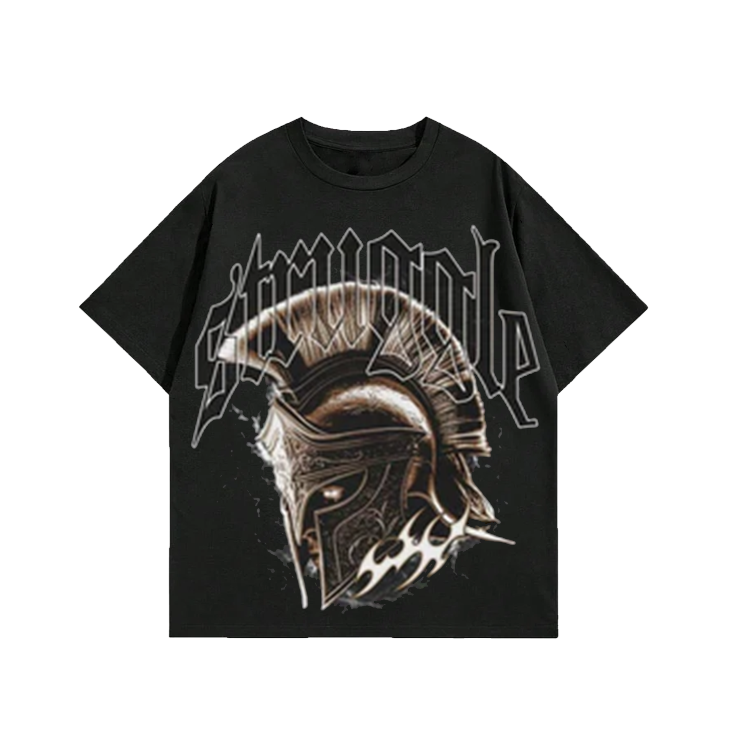 "Struggle" Spartan Graphic Oversized Black Unisex T-Shirt