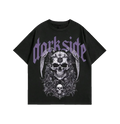 "Dark Side" Skull Graphic Oversized Black Unisex T-Shirt