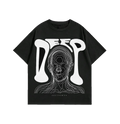 "DEEP ILLUSIONS" Abstract Graphic Oversized Black Unisex T-Shirt