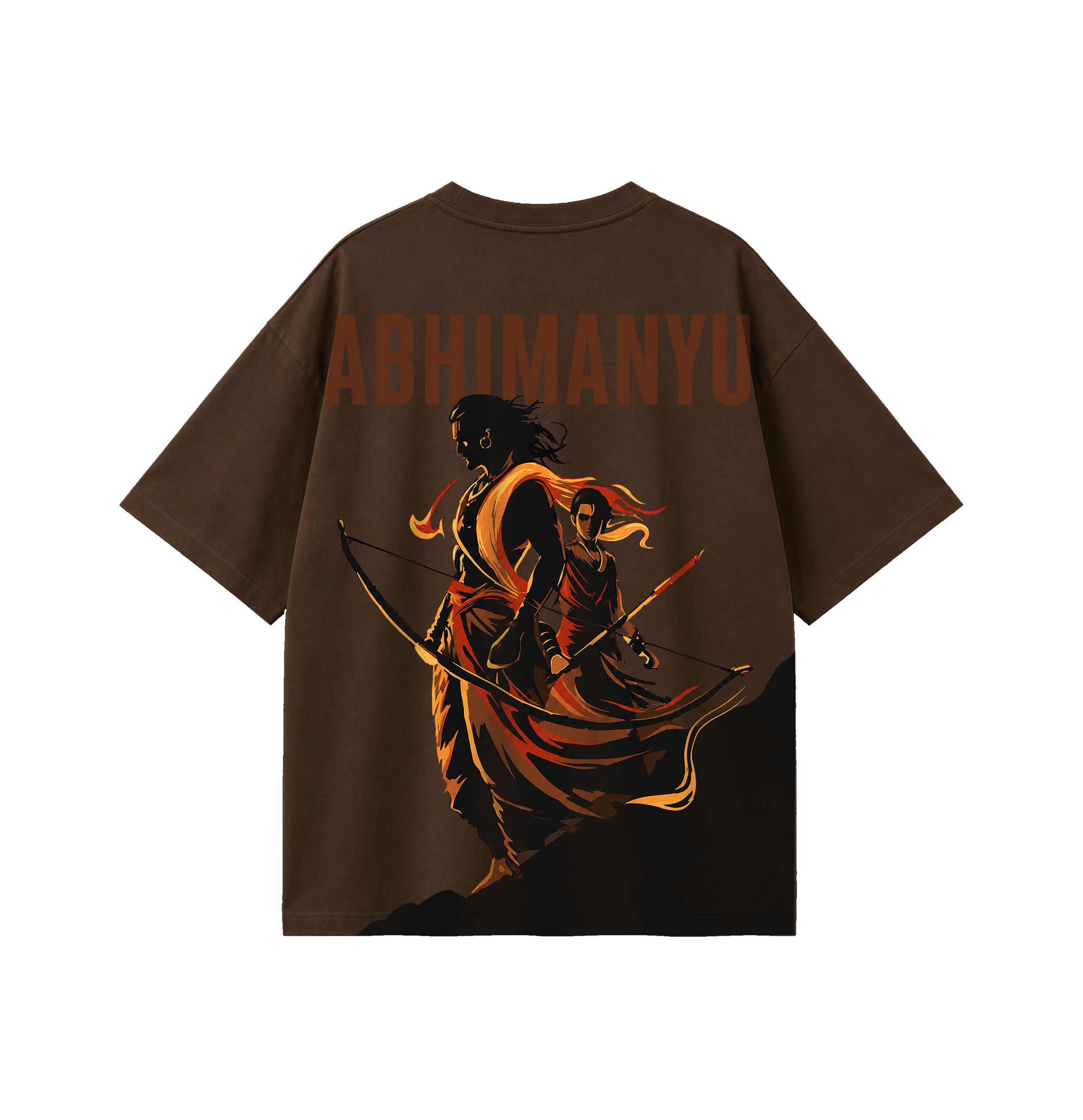 Abhimanyu Oversized T-Shirt for Men & Women | Mythological Warrior Graphic Tee | 180 GSM Premium Cotton