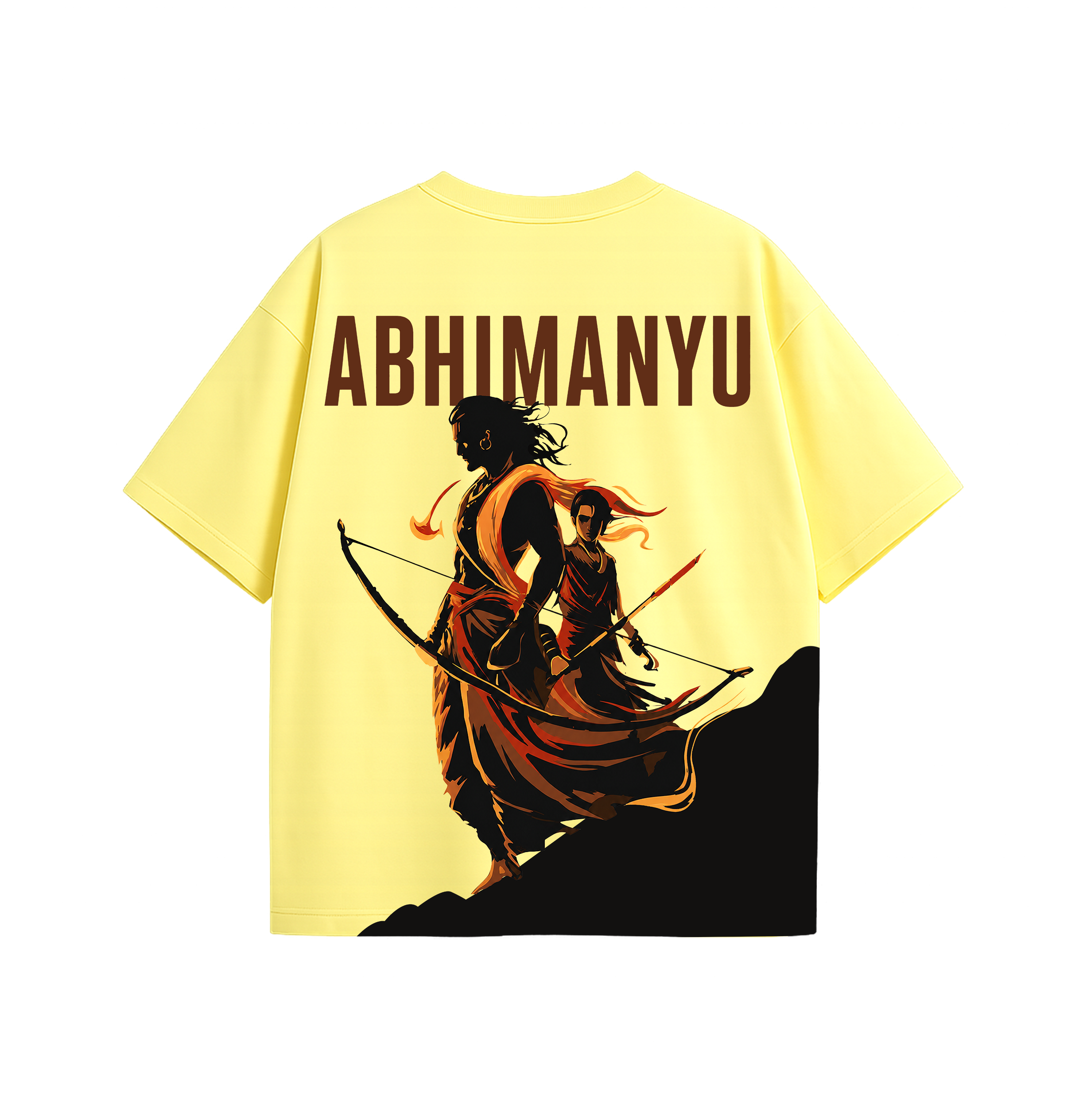 Abhimanyu Oversized T-Shirt for Men & Women | Mythological Warrior Graphic Tee | 180 GSM Premium Cotton