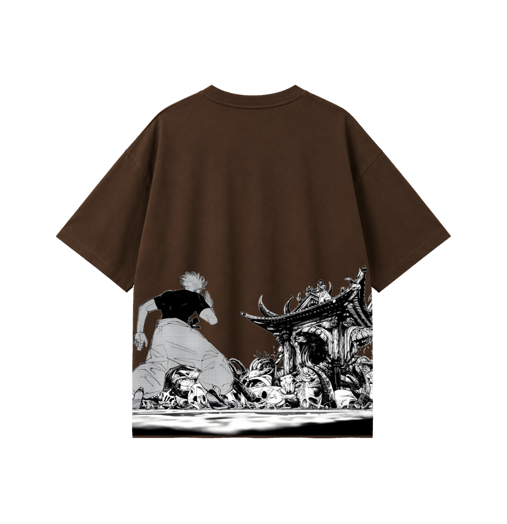 Samurai Ruins Oversized T-Shirt for Men & Women | Japanese Manga Graphic Tee | 180 GSM Premium Cotton