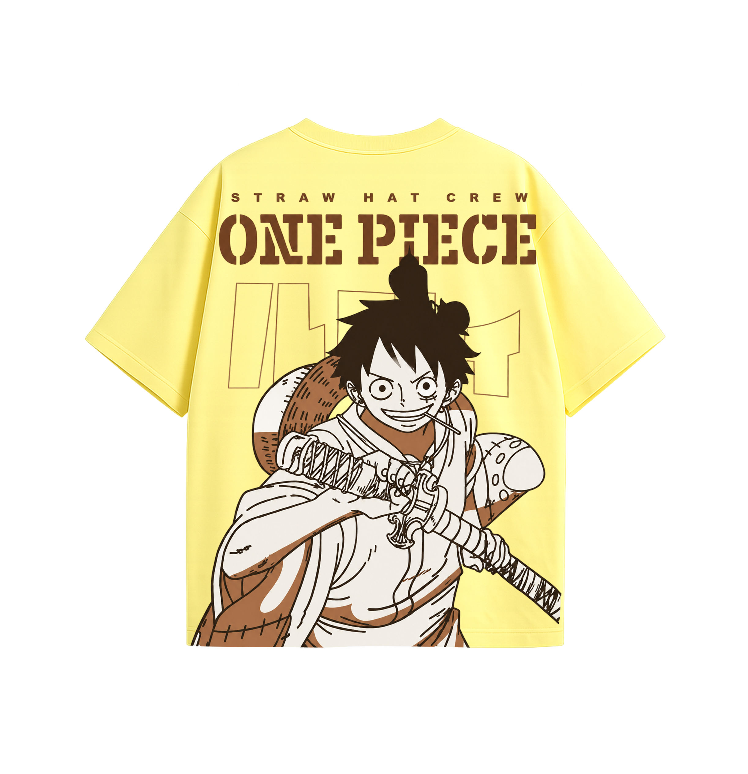 One Piece Luffy Oversized T-Shirt | Premium Anime Back Print | 240 GSM Cotton | Unisex