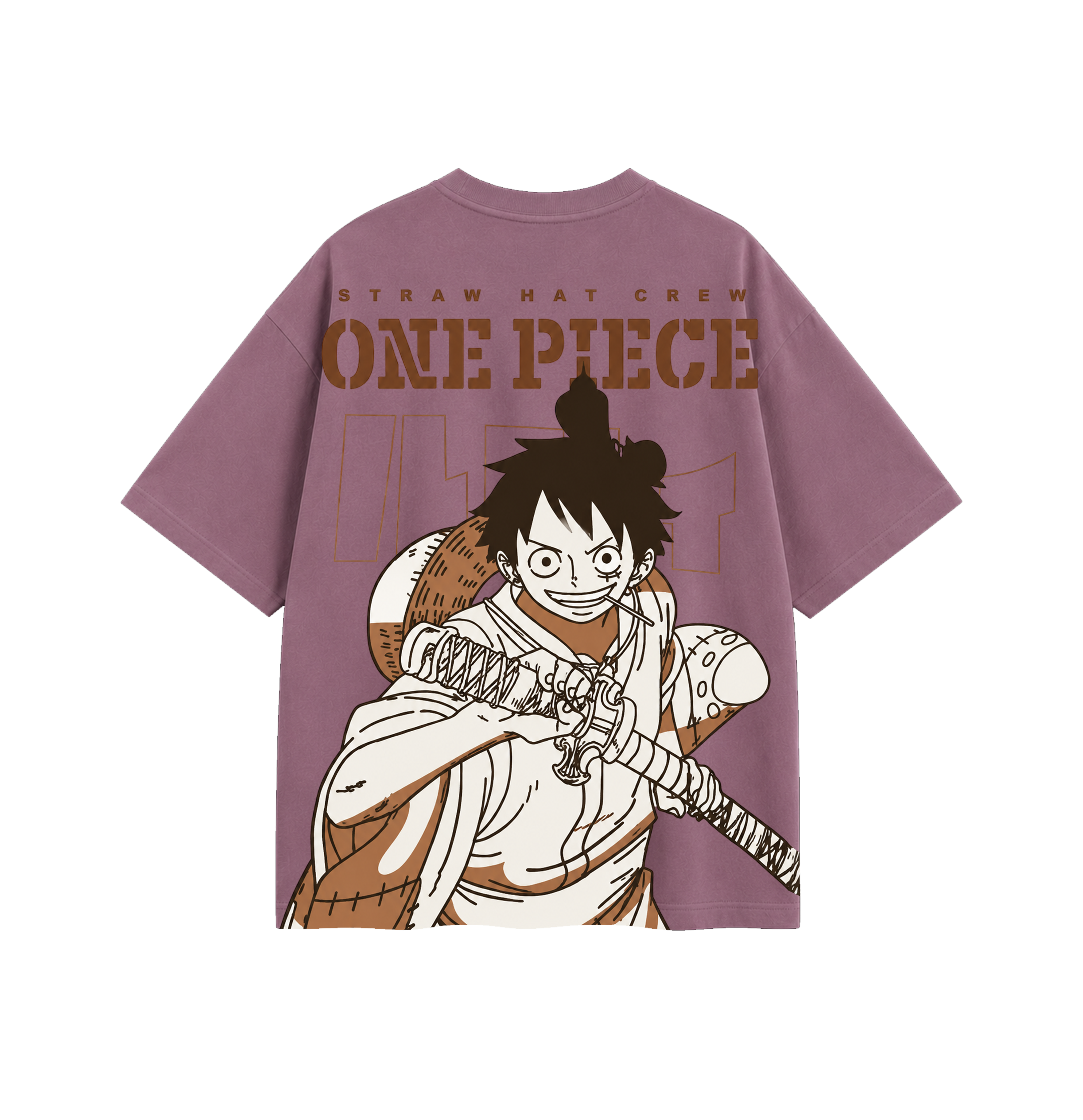One Piece Luffy Oversized T-Shirt | Premium Anime Back Print | 240 GSM Cotton | Unisex