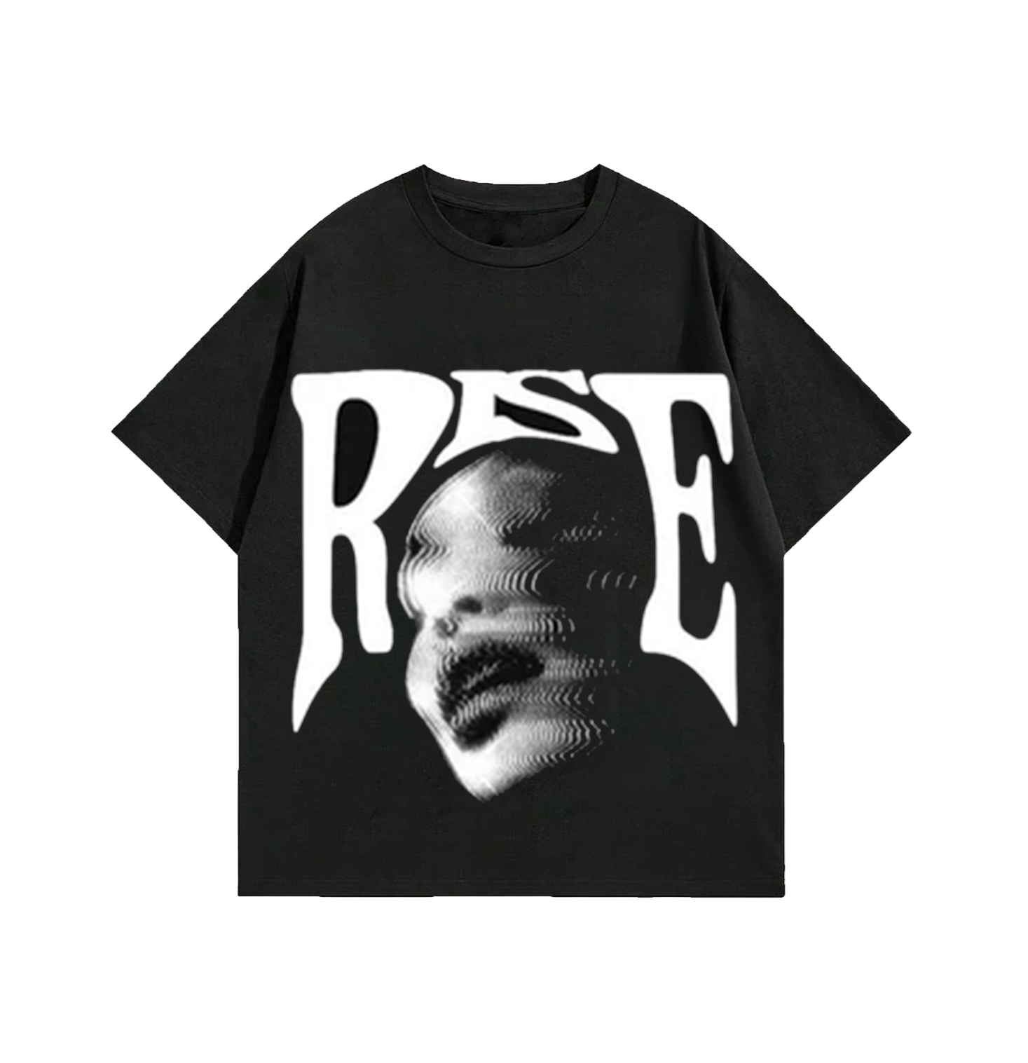 RISE Glitch Portrait Graphic T-Shirt