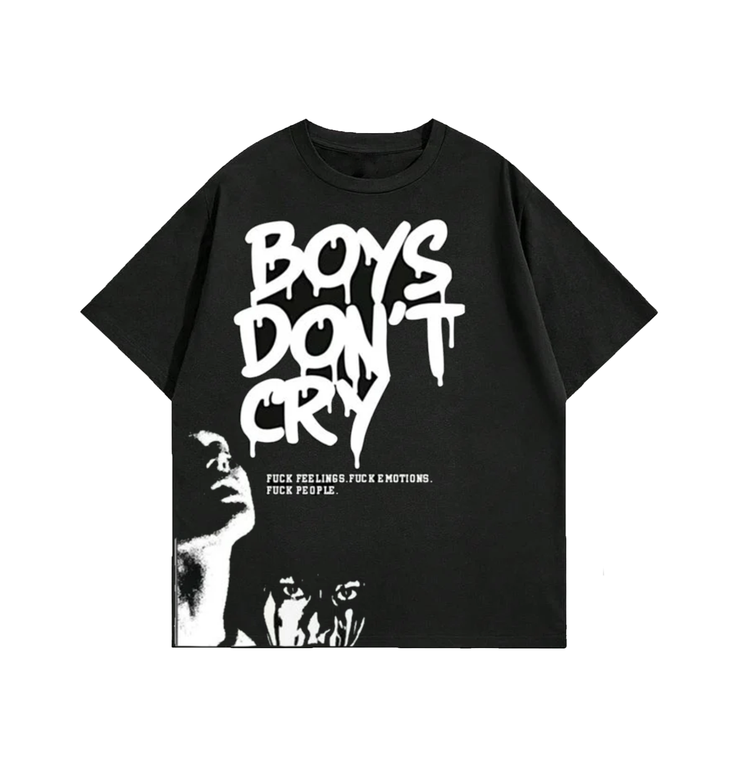 Boys Don't Cry Graphic T-Shirt – Black Oversized Alternative Streetwear Tee