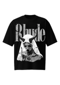 Rhude Horned Nun Black Oversized Tee - Dark Gothic Gothic Shirt