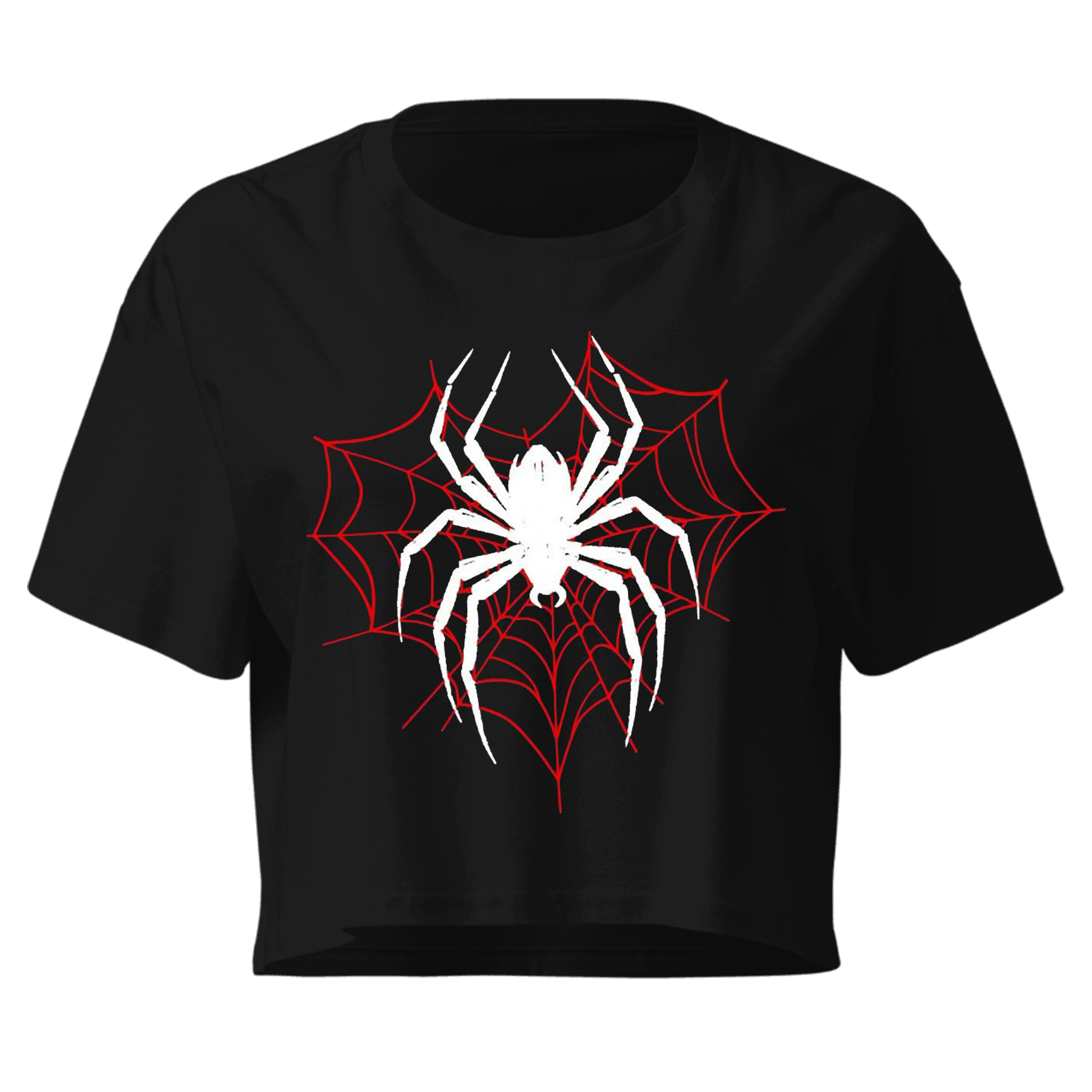 Spider Web Graphic Crop Top | Gothic Y2K Aesthetic Women's Baby Tee