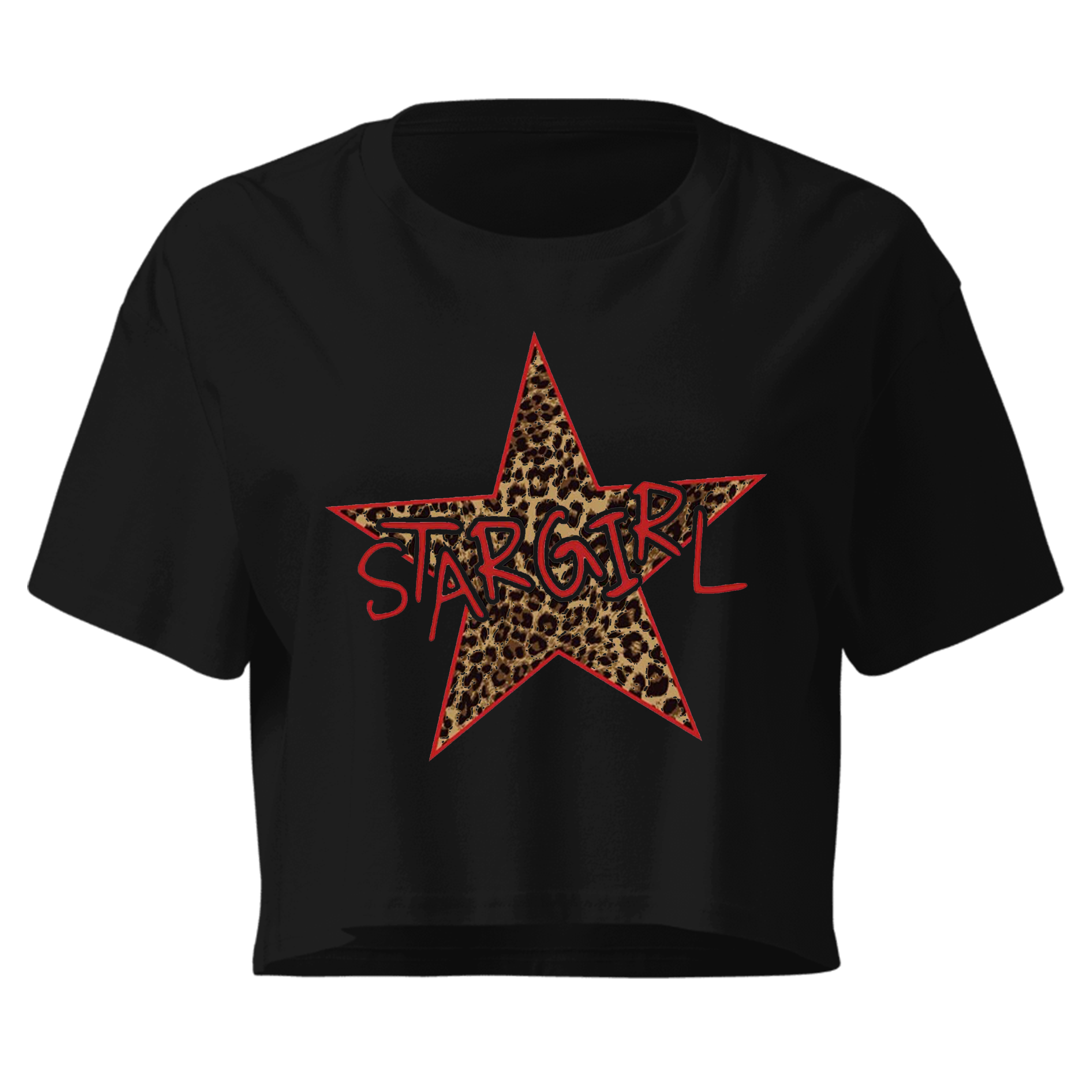 Stargirl Leopard Star Women's Crop Top | Y2K Aesthetic Graphic Baby Tee