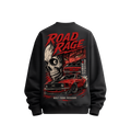Road Rage Oversized Black Sweatshirt | Vintage Muscle Car Graphic Streetwear