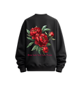 Dream Like You'll Live Forever Oversized Black Sweatshirt | Floral Graphic Streetwear