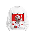 Unseen Oversized White Sweatshirt | Abstract Butterfly Graphic Streetwear